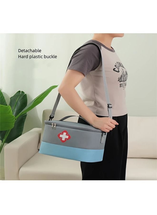 Large Capacity Green And Gray Medical Bag M Size First Aid Kit Organizer - Image 2