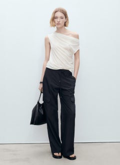 MANGO Draped Neck Lyocell Top  - Image 4