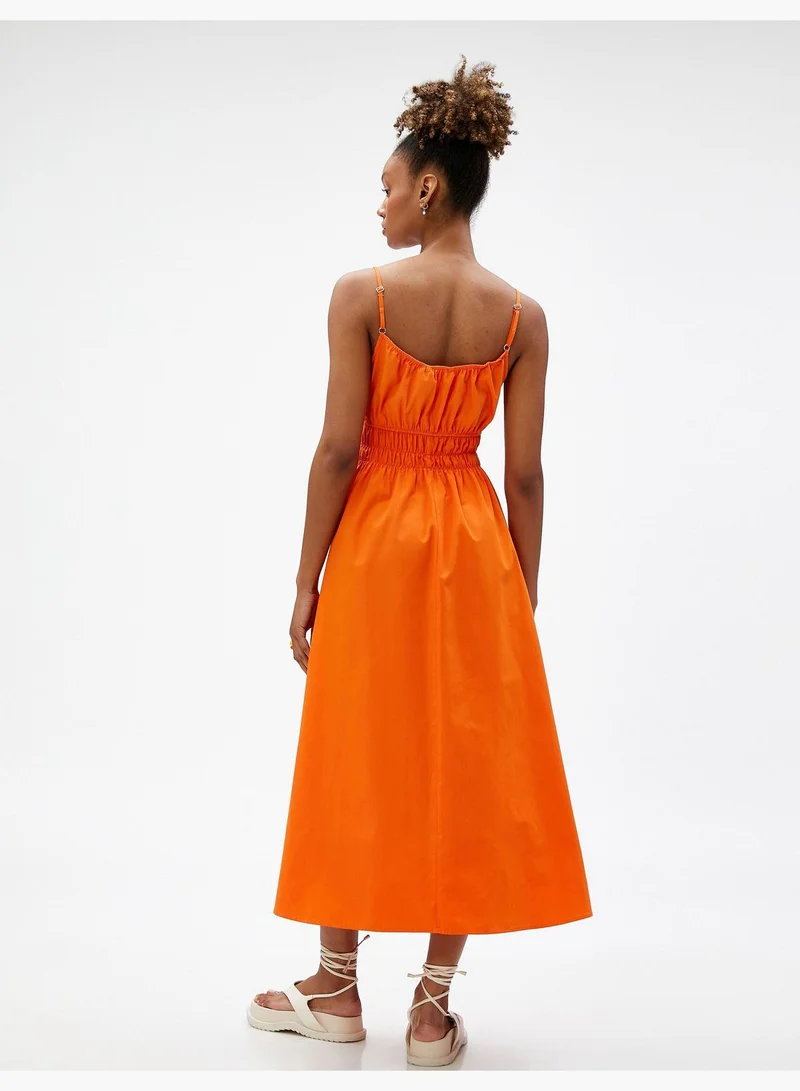 KOTON Orange Midi Dress