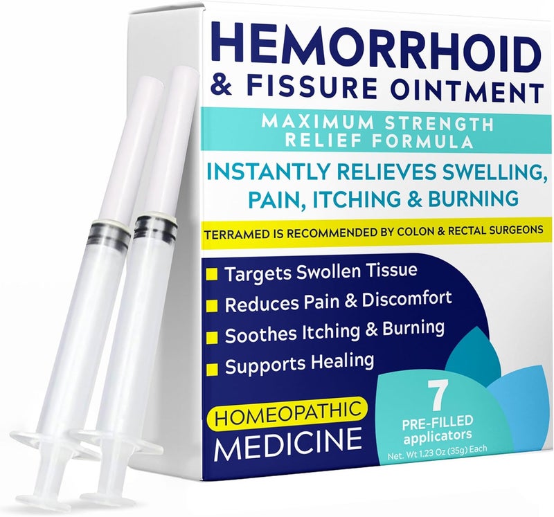 Terramed Just Think Comfort Hemorrhoid Treatment  Hemorrhoid Ointment  Hemorrhoid  Fissure Ointment  7 PreFilled Applicators  Fast  Effective Relief  Reduces Swelling Itching  Discomfort  Advanced Formula - Image 1