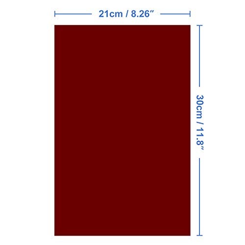 Thyores 15PCS Red Velvet Fabric Sticky Back Adhesive Back Sheets, Self-Adhesive Velvet Fabric for Jewelry Drawer Craft and Craft Making (8.3" x 11.8") A4 Sheet - Image 2