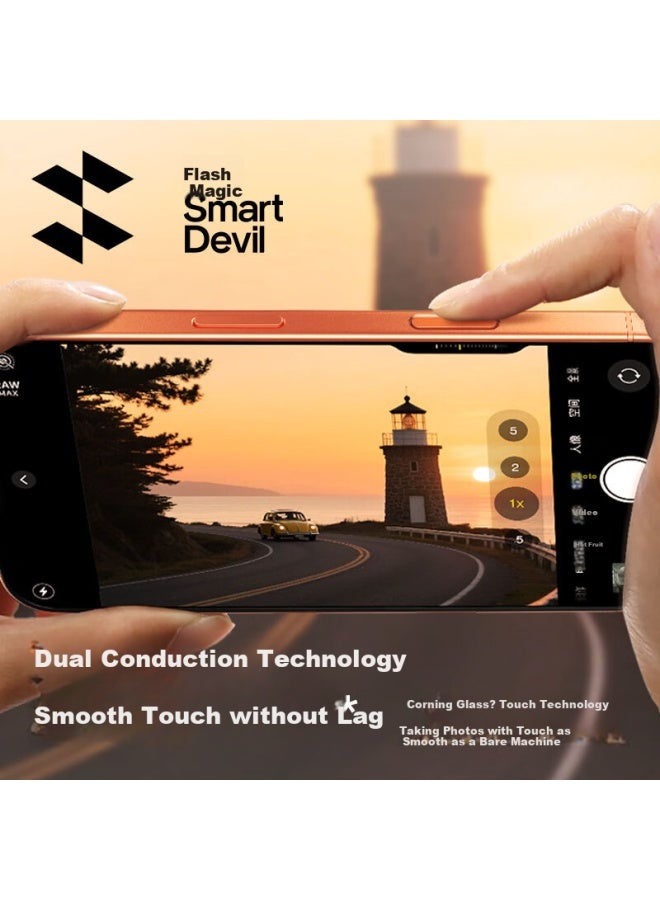 Smartdevil Iphone 17 Pro Max Button Protector, Apple 17 Pro Camera Key Corning Glass Tempered Film, Protective Camera Side Film [xingyu Orange]