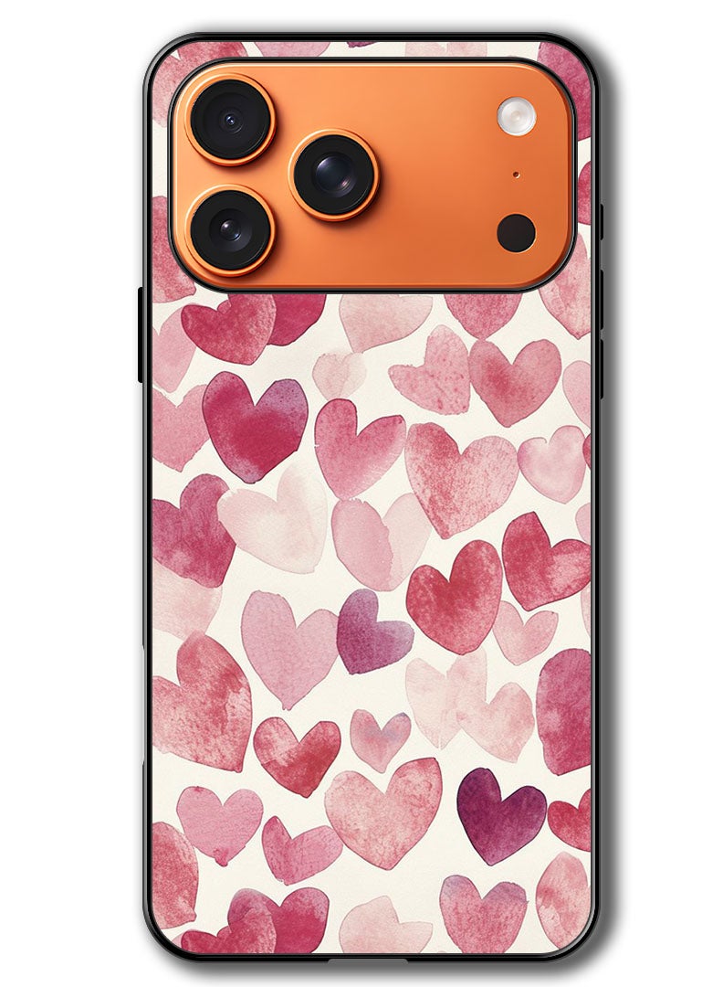 Theodor Case Compatible with Apple iPhone 17 Pro Max 6.9 Inch Protection Shockproof Bumper Cover Heart Painitng - Image 1