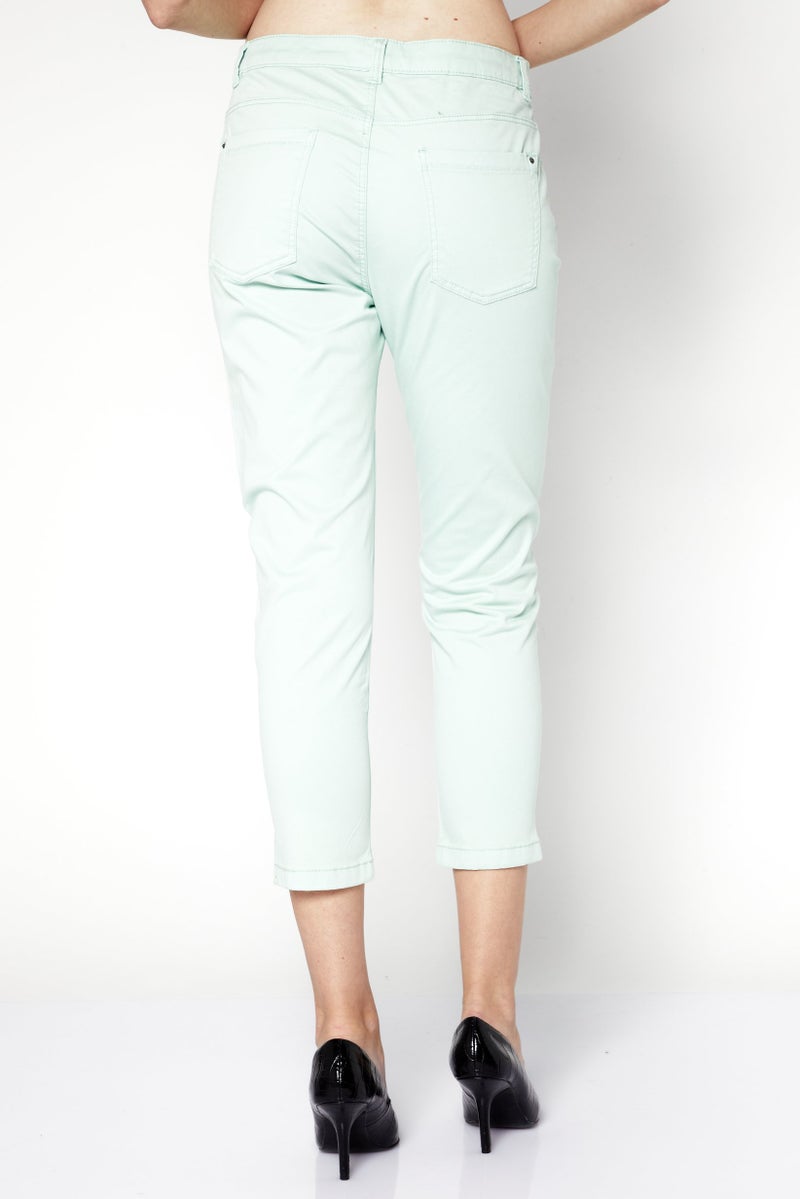 ESPRIT Women Skinny Fit Solid Chino Pants, Light Green - Image 2