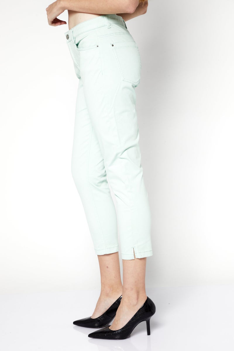 ESPRIT Women Skinny Fit Solid Chino Pants, Light Green - Image 2