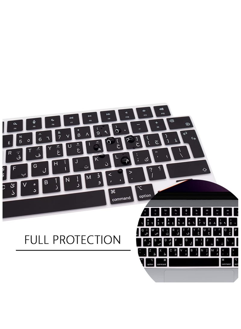 O Ozone Keyboard Skin For MacBook Pro 16 inch 2021 2022 A2485 Protective Silicone Cover English Arabic UK/EU Layout - Black  - Image 2