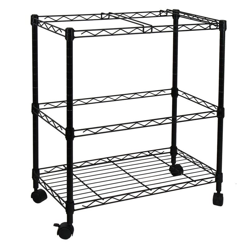Oceanstar Portable 2Tier Metal Rolling File Cart Black