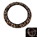 Opuweiy Fuzzy Steering Wheel Cover 1496 Leopard Print Fluffy Fur Protective Decoration Warm Nonslip Grip Steering Wheel Cover Universal Car Accessories for Men Women Brown - Image 2