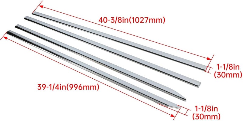 ECOTRIC Chrome Body Side Molding Trim Mouldings Compatible with 2019-2021 Dodge Ram 1500 Crew Cab New Body Style - Image 4