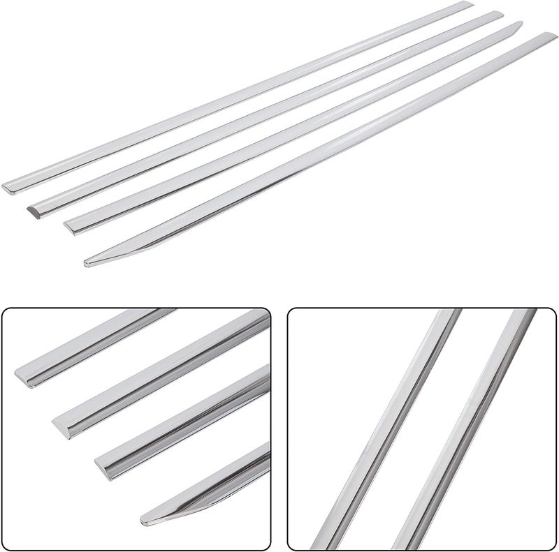 ECOTRIC Chrome Body Side Molding Trim Mouldings Compatible with 2019-2021 Dodge Ram 1500 Crew Cab New Body Style - Image 3