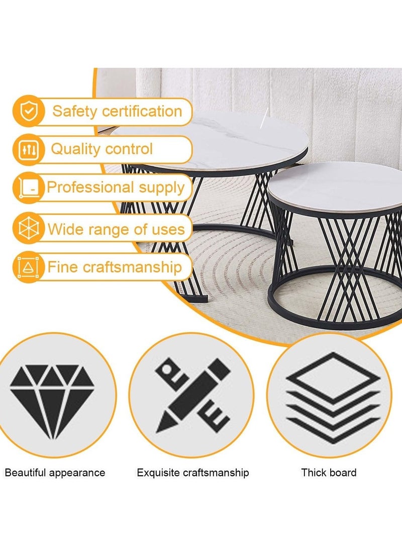 DubaiGallery Nordic living room coffee table luxury writing round side coffee table living room furniture meuble de salon furniture - Image 2