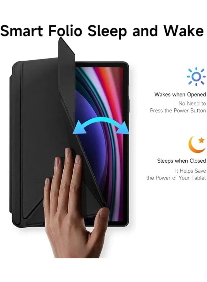 Case Compatible with Samsung Galaxy Tab S11 Ultra 14.6 Inch 2025 Triple Fold Magnetic Transparent Backplate Folding Cover with Pen Slot and Auto Sleep wake-up - Image 2