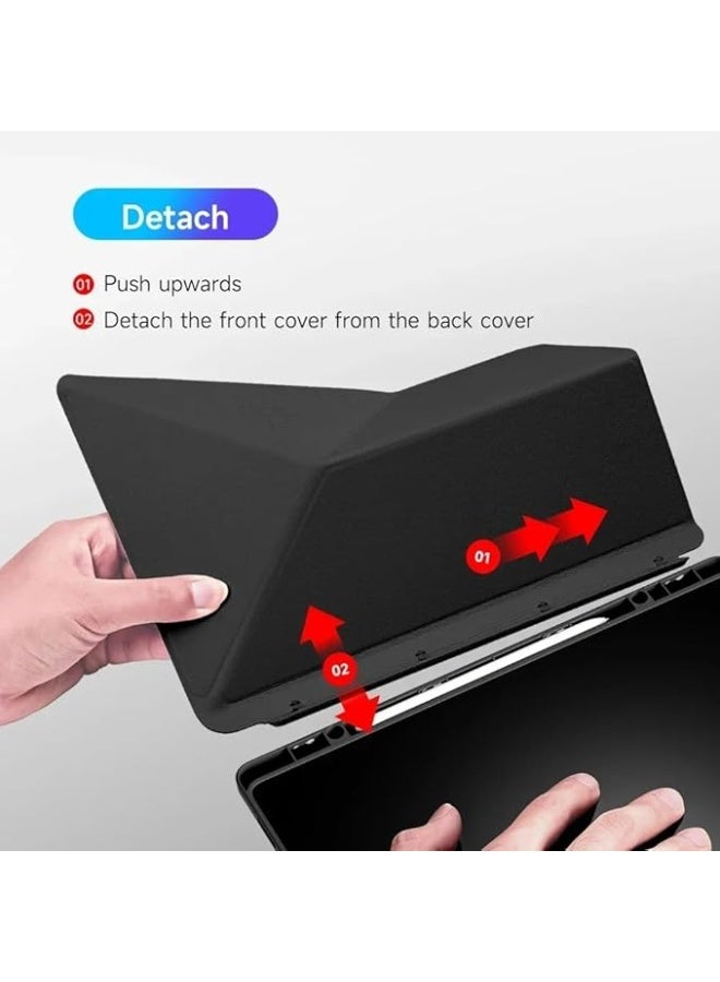 Case Compatible with Samsung Galaxy Tab S11 Ultra 14.6 Inch 2025 Triple Fold Magnetic Transparent Backplate Folding Cover with Pen Slot and Auto Sleep wake-up - Image 4