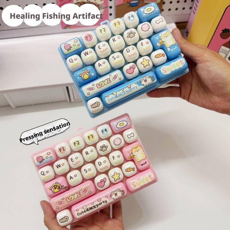 Cute 26-Key Stress Relief Keyboard Creative Mechanical Healing Gadget Keychain Gift - Image 1
