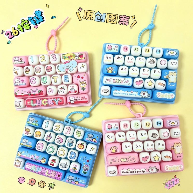 Cute 26-Key Stress Relief Keyboard Creative Mechanical Healing Gadget Keychain Gift - Image 2