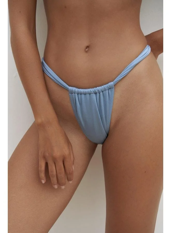 Bohemai  Dahlia Ruffle Detailed Thick-Striped Blue Bikini Bottom. for Women | Best Price UAE