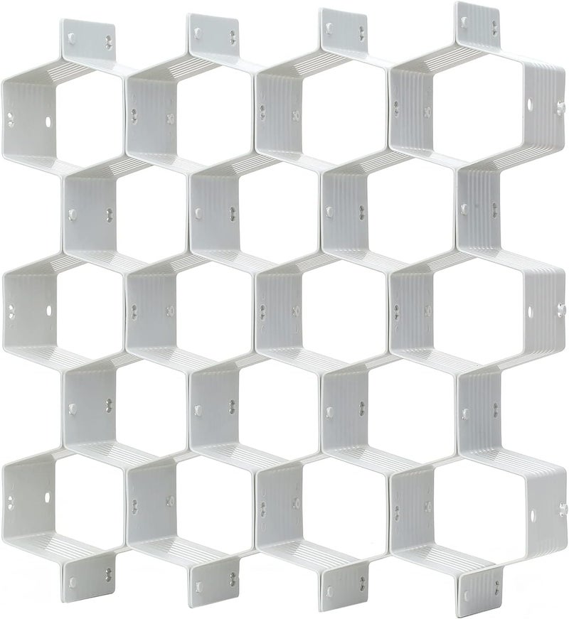 Natzerat Honeycomb Drawer Divider Suitable for bedroom underwear Socks Cosmetic storage locker sorting 8-piece drawer organizer (Grey) - Image 1