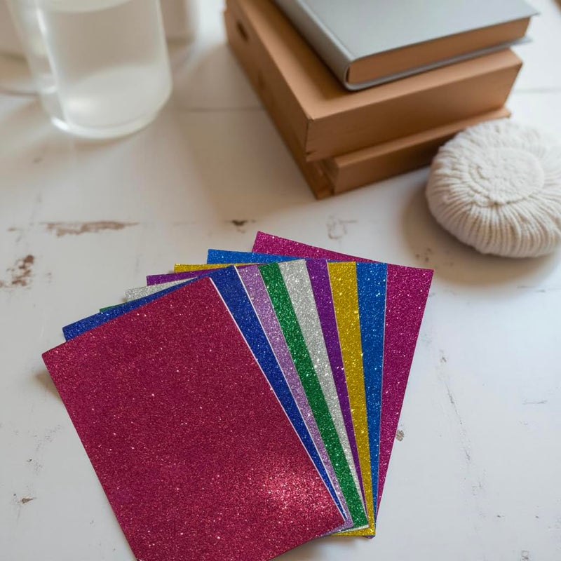 CUBIC Glitter Foam Sheets (Non-Gumming Mix) | Sparkling Craft Foam for DIY, School Projects & Decorations | Flexible & Easy-to-Cut Craft Material - Image 1