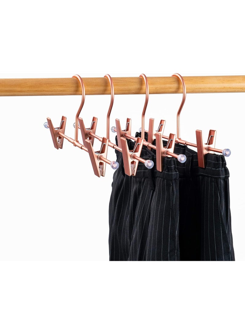 KOOBAY Pants Hangers 11.8" Space Saving Rose Gold Clothes Skirts Hanger 20 Pack Adjustable Clips for Jeans Trousers Display Closet Storage Scarves Slack Garment Multifunctional Rack - Image 2