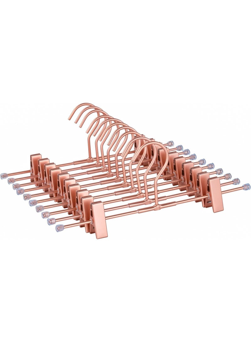 KOOBAY Pants Hangers 11.8" Space Saving Rose Gold Clothes Skirts Hanger 20 Pack Adjustable Clips for Jeans Trousers Display Closet Storage Scarves Slack Garment Multifunctional Rack - Image 1