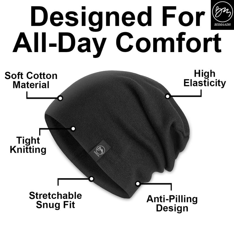 BISMAADH Bamboo and Cotton Cap for Chemo, Hair Loss, Sleep Cap - Image 4