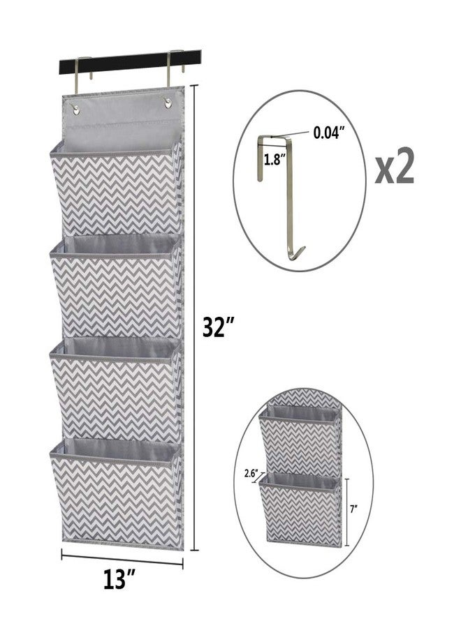 Eamay Wall Mount/Over Door File Hanging Storage Organizer - 4 Large Document Organizer Holder for School, Classroom, Home or Office Use, Wave Pattern - Image 3