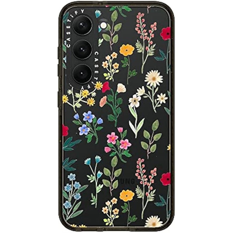 Casetify Impact Galaxy S23 Case 【4X Military Grade Drop Tested / 8.2ft Drop Protection】 - Spring Botanicals 2 - Clear Black - Image 3