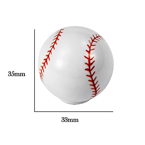ZILucky Baseball Drawer knobs Ball Sports Party Theme Children and Baby Home Decor Drawer Pulls Handles for Dresser Cupboard Wardrobe Cabinet Kitchen Knobs Pack of 6 (Baseball) - Image 2