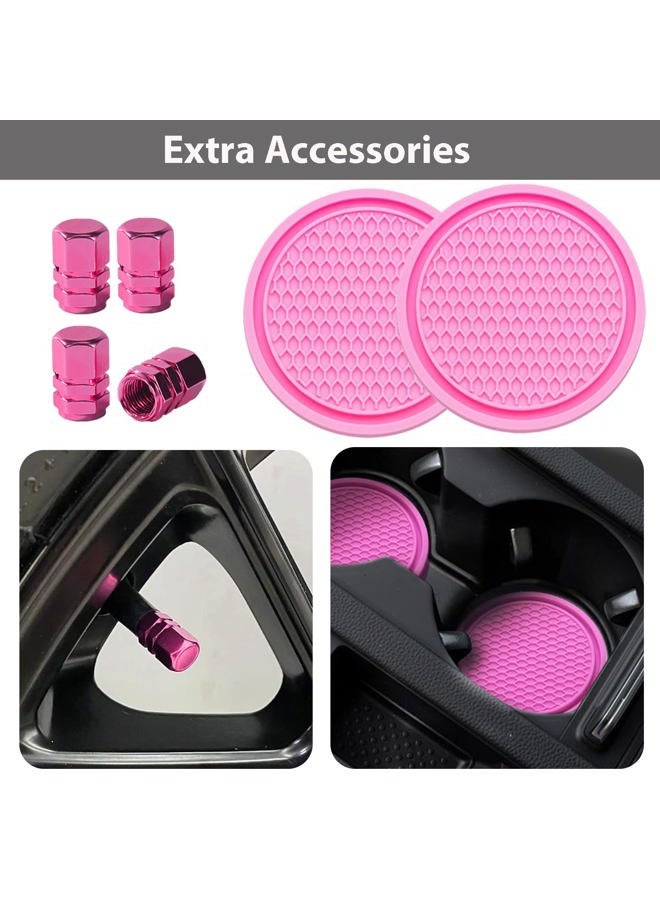 ZukMi 2PCS Premium Pink License Plate Frames, Solid Rust-Proof Aluminum Holder with 2 Holes, Universal Car Frame for Women and Man, Including Screws - Image 5