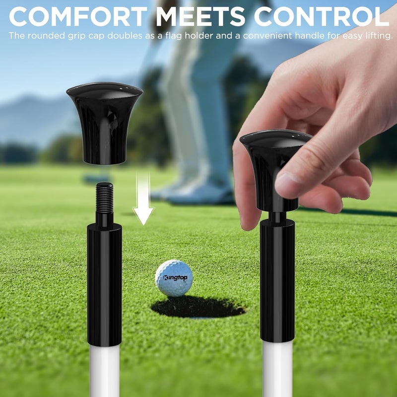 KINGTOP Golf Flagstick - Portable Design, Practice Putting Green Flag Stick for Yard, Club - Golf Pole Pin Flagpole, 3FT or 6FT Heights Available - Image 4