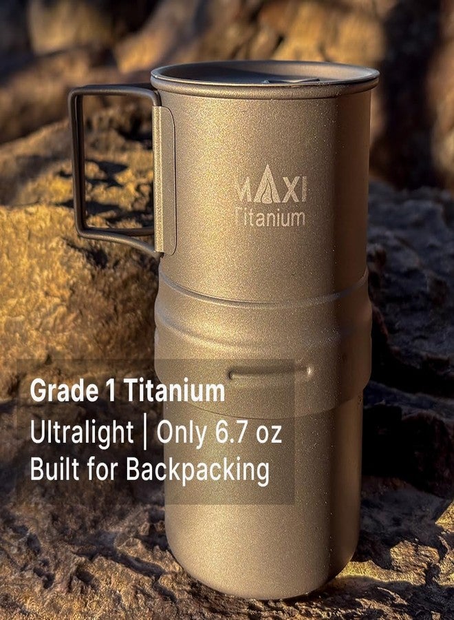 Maxi Titanium Moka Pot – Lightweight Grade 1 Titanium Stovetop Coffee Maker for Camping & Outdoor Use - Image 2