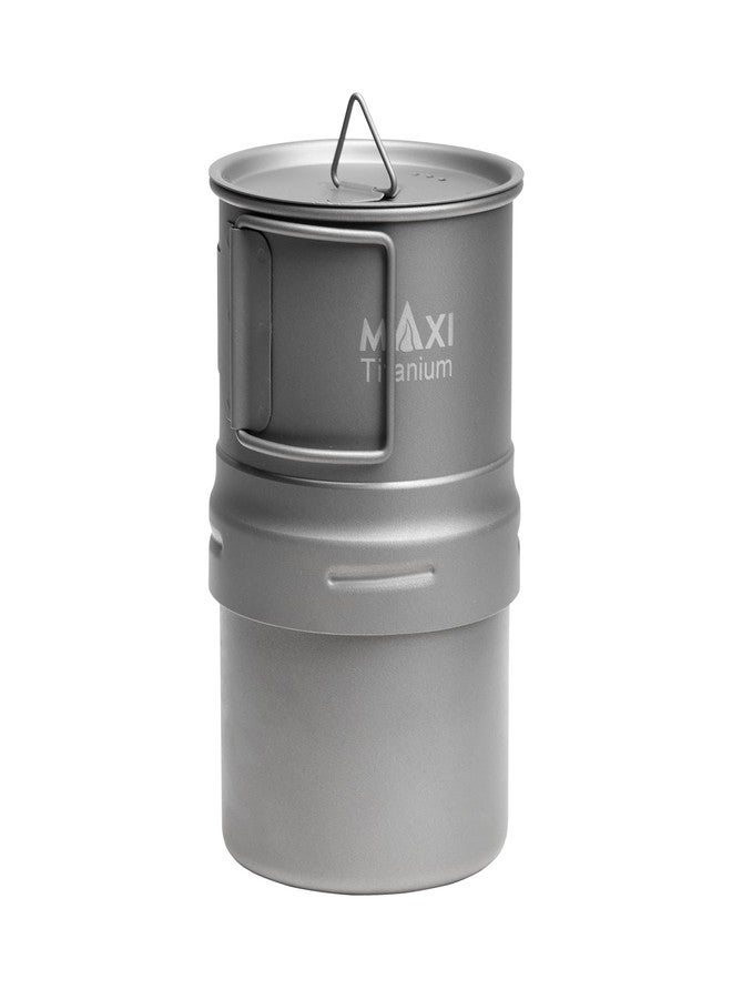 Maxi Titanium Moka Pot – Lightweight Grade 1 Titanium Stovetop Coffee Maker for Camping & Outdoor Use - Image 1