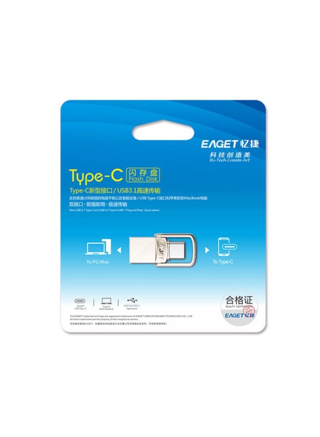 BURAQ EAGET 32G USB 3.1 + USB-C Interface Metal Twister Flash U Disk, with Micro USB Adapter & Lanyard - Image 2