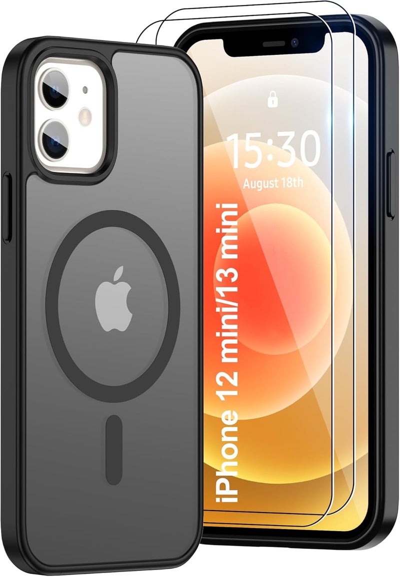 حافظة مغناطيسية من لأجهزة iPhone 11/XR [متوافقة مع MagSafe]، تحتوي على واقي شاشة مزدوج؛ مقاومة لتغير لون الشاشة والبصمات، مقاومة للصدمات، مريحة للجلد، بتصميم نحيف وشفاف، لون وردي مات. - Image 1