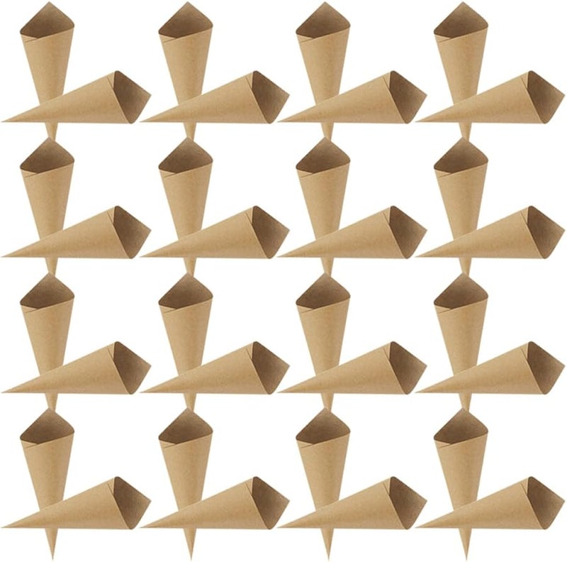 أقماع زهور ورقية كرافت لحفلات الزفاف حاملات حلويات ديكور ريفي 120 قطعة - Image 1