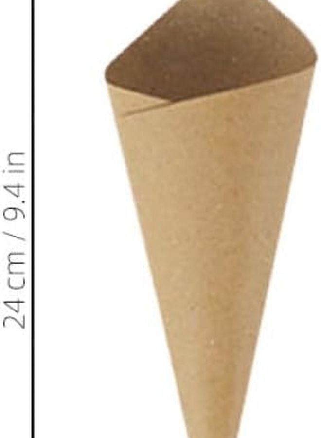 أقماع زهور ورقية كرافت لحفلات الزفاف حاملات حلويات ديكور ريفي 120 قطعة - Image 3