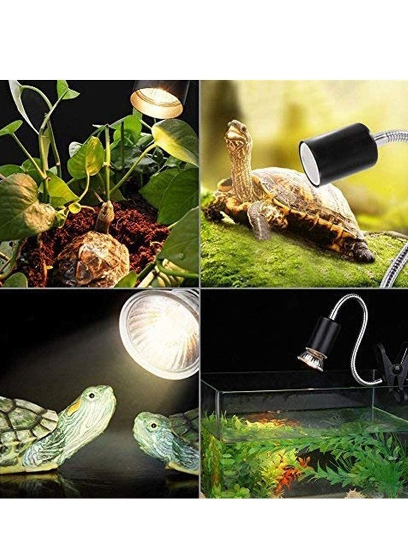 SYOSI - 25W Tortoise Heat Lamp Clamp-on Reptile Heat Bulb 360° Adjustable Aquarium Heating Light UVA / UVB E27 Clamp-on Pet Heating Emitter for Reptiles Amphibians Lizards Turtle Snakes - Image 1