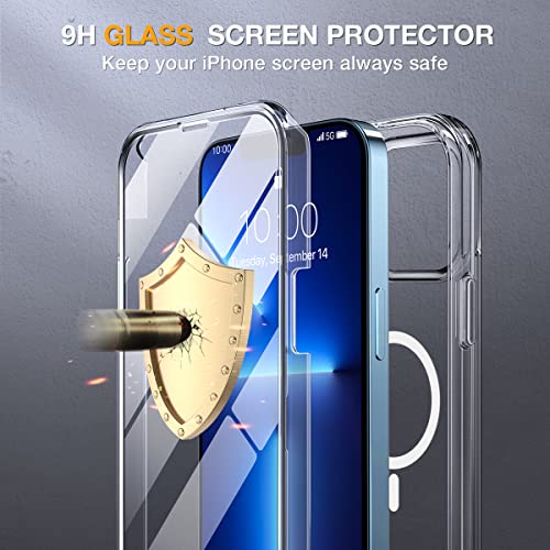 Miracase Magnetic for iPhone 13 Pro Max Case 6.7 inch, (Compatible with MagSafe) Upgrade Full-Body Clear Phone Bumper Case with Built-in 9H Tempered Glass Screen Protector, Magnetic Clear - Image 5