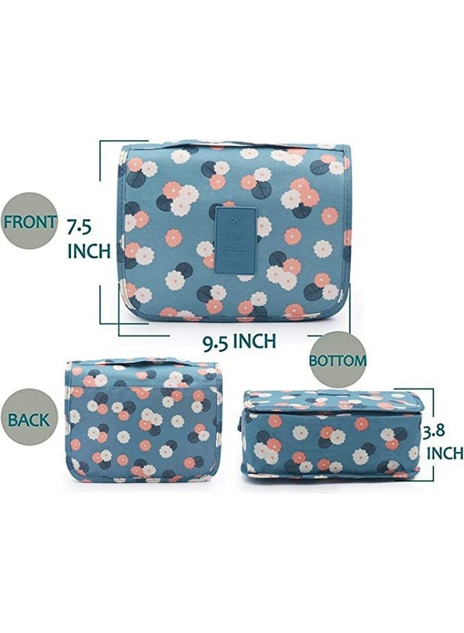Flywind Toiletry Bag Portable Hanging Travel Makeup Organizer Folding Pouch Toiletry Cosmetic Bag with Hanging Hook and Strong Zippers,Folded with Multiple Bags, Durable for Vacation (Sky Bule) - Image 2