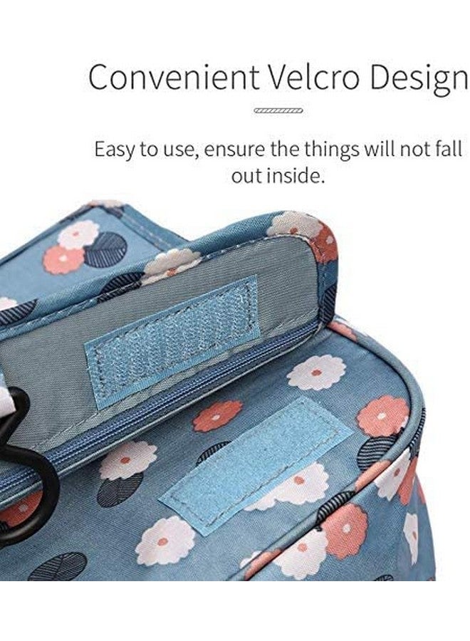 Flywind Toiletry Bag Portable Hanging Travel Makeup Organizer Folding Pouch Toiletry Cosmetic Bag with Hanging Hook and Strong Zippers,Folded with Multiple Bags, Durable for Vacation (Sky Bule) - Image 3