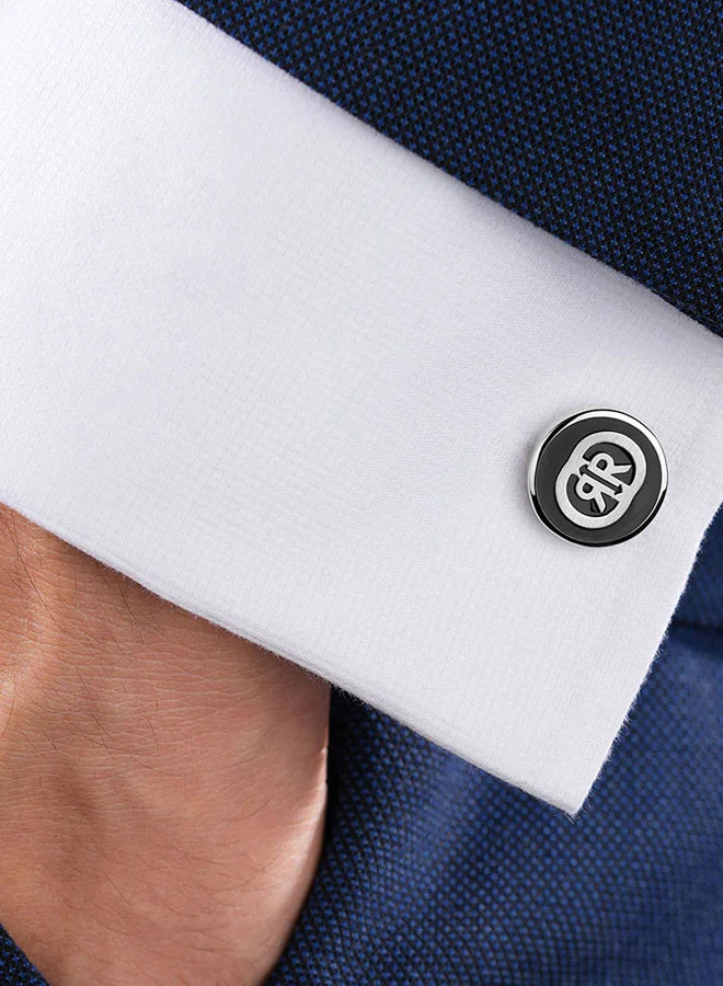 CERRUTI 1881 CCRR Logo.2 Black Men's Cufflink â€“ Bold and Stylish Jewelry