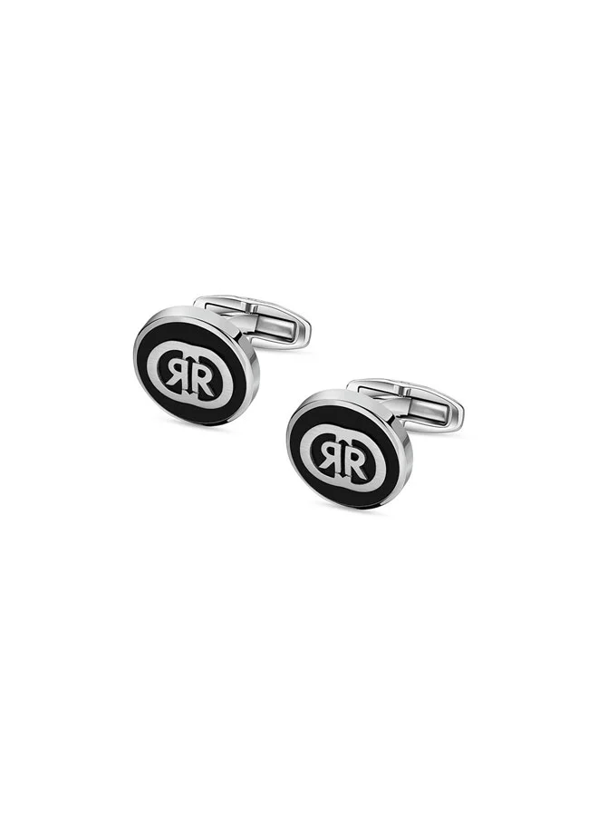CERRUTI 1881 CCRR Logo.2 Black Men's Cufflink â€“ Bold and Stylish Jewelry