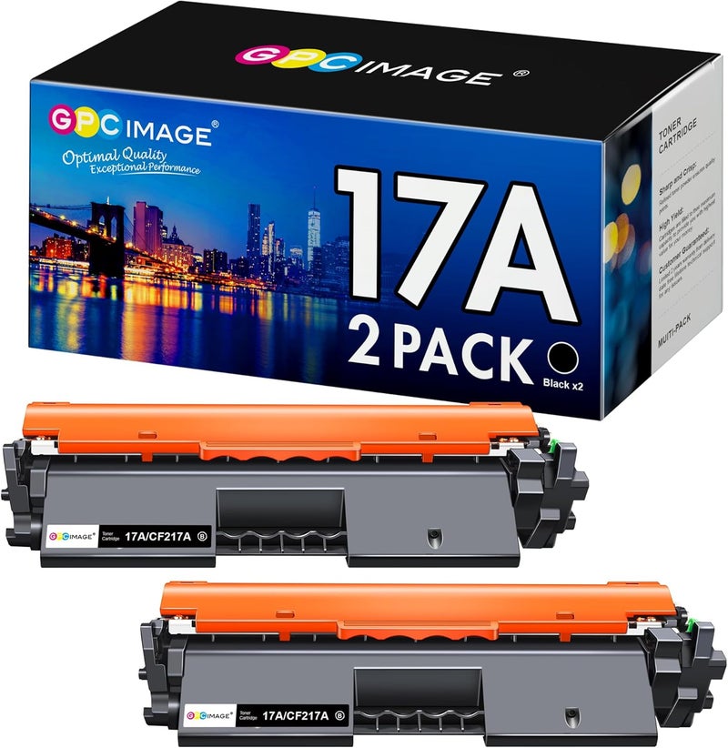 GPC Image Compatible Toner Cartridge Replacement for HP 17A CF217A Toner Compatible with Laserjet Pro M102w M130nw M130fw M130fn M102a M130a Pro MFP M130 M102 Series Printer (2 Black) - Image 1