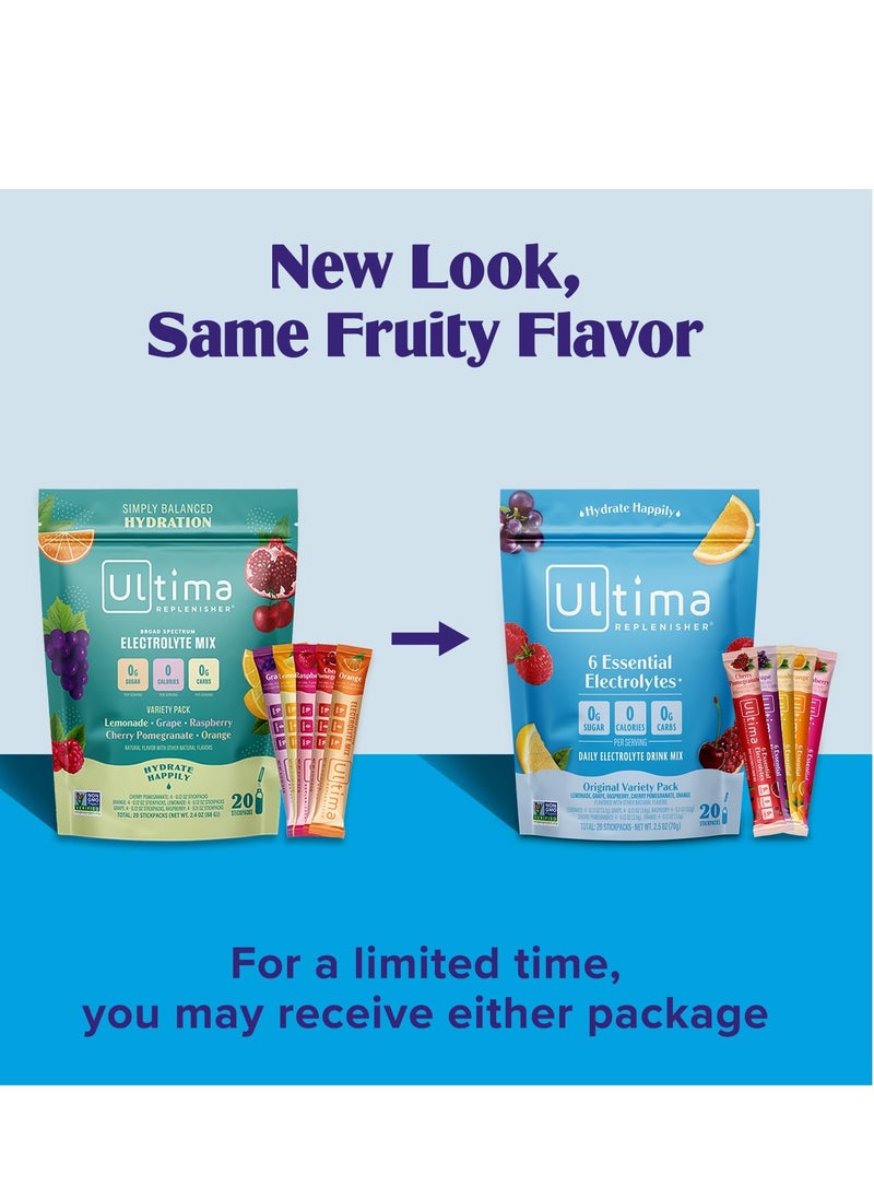 Ultima Replenisher Daily Electrolyte Drink Mix Original Variety, 20 Stickpacks  - Image 3