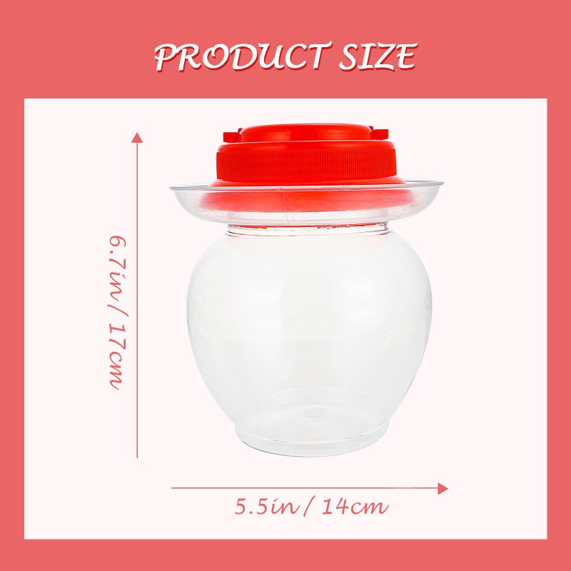 2 Pack 1 Liter Plastic Pickle Jars With Red Sealed Lids Thickened Food Storage Containers - Image 3