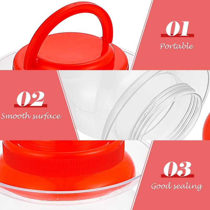 2 Pack 1 Liter Plastic Pickle Jars With Red Sealed Lids Thickened Food Storage Containers - Image 4