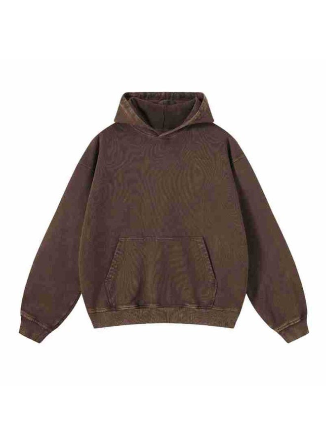 NIBEMINENT American Retro  Sweatshirt for Men and Women Spring and Autumn Washed Vintage  Loose Hooded Jacket - Image 1