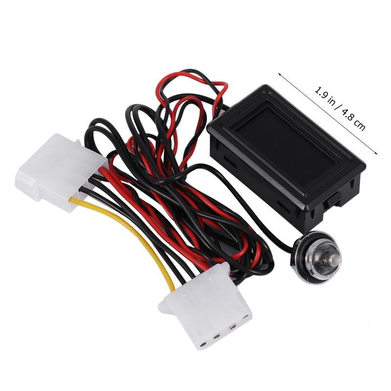 Digital Pointer Dual Display Temperature Detector 4 Pin Power Plug PC Water Cooling 5V-24V (Black) - Image 2
