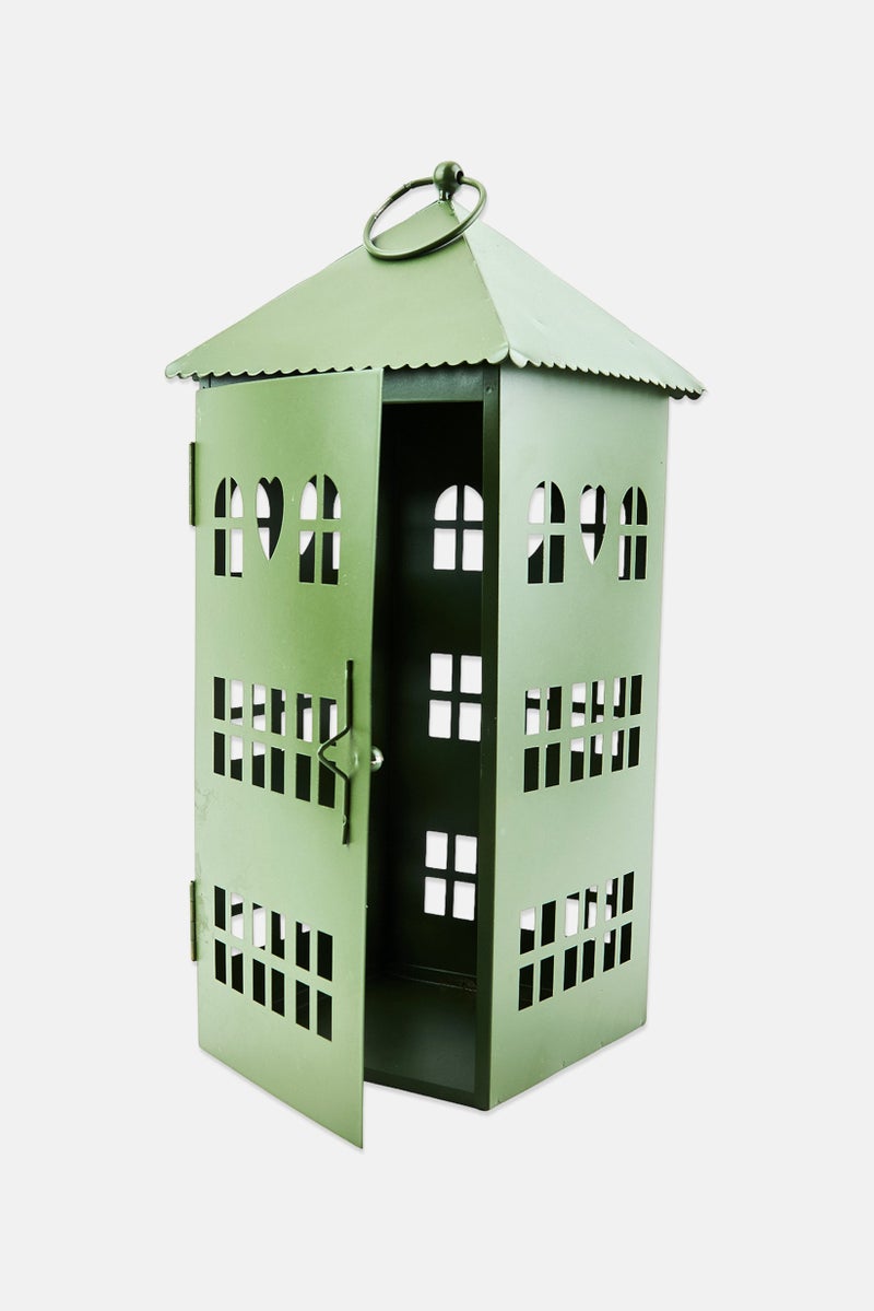 Muy Mucho House Shaped Christmas Lantern, Green - Image 3