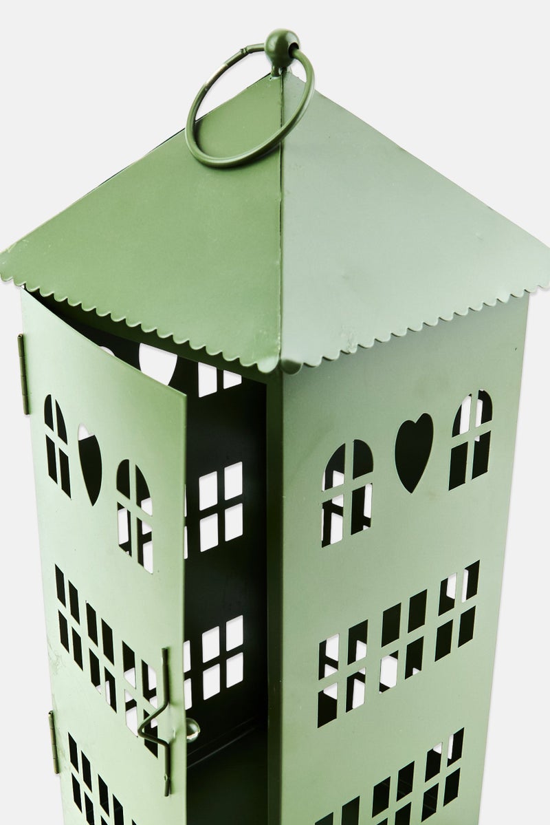 Muy Mucho House Shaped Christmas Lantern, Green - Image 4